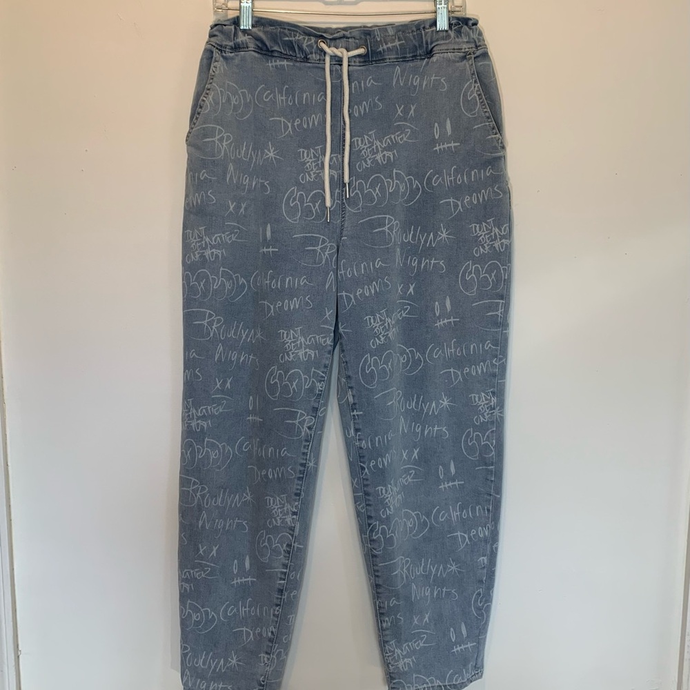 Gemma Rae Drawstring Graffiti Jeans